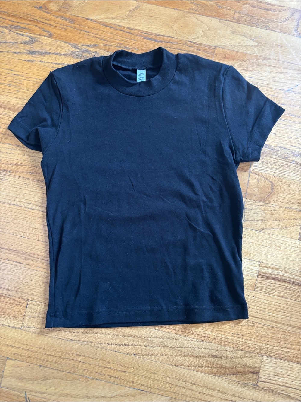 [NWOT] LOS ANGELES APPAREL Mockneck Cap Sleeve Baby Rib Tee